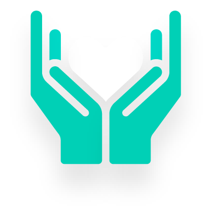 Vizcab : icone main et coeur