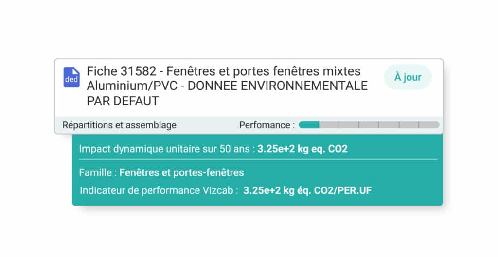Vizcab : fiche score environnemental fênetre pvc FDES